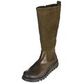 Fly London Women's SEME828FLY Knee High Boot, Olive/Sludge, 9 UK