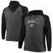 Men's Fanatics Branded Black/Heathered Charcoal Carolina Panthers Big & Tall Lightweight Raglan Pullover Hoodie