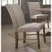 2PCS Leventis Side Chair (Set-2) in Light Brown Linen & Weathered Gray