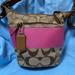 Coach Bags | Coach Signature Pink Stripe Rugby Shoulder Bag | Color: Pink/Tan | Size: Os