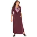 Plus Size Women's Maxi Dress & Scarf Duet by Catherines in Midnight Berry (Size 4X)