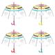 Kuppn 4Pcs Children Umbrella, Kids Transparent Umbrella Cartoon Cute Rainbow Cloud Arched Automatic Men and Women Clear Wind Long Handle Wind Umbrella with an Easy Grip Handle