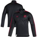 Men's adidas Black Nebraska Huskers 2021 Sideline Primeblue Quarter-Zip Jacket