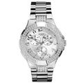 Guess Unisex Watch I14503L1 with Silver Sunray Dial, Silver Colour Steel Bracelet and Steel Case