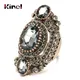 Kinel – grand anneau Unique en cristal gris doré pour femmes bijoux Vintage accessoires de fête