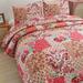 Charlton Home® 3-Piece Soft Quilt Set, All Season Lightweight Coverlet Bedding Bedspread, Queen/King Size in Brown/Green/Pink | Wayfair