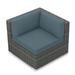 Wade Logan® Suffern Patio Chair w/ Cushion Wicker/Rattan in Gray/Blue | 28.25 H x 34.75 W x 34.75 D in | Wayfair 662EF355622743D29304C23029DA7EB9
