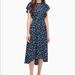 Kate Spade Dresses | Ditsy Begonia Flutter-Sleeve Dress | Color: Blue/White | Size: 2