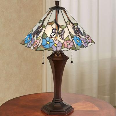 Garden Bliss Floral Stained Glass Table Lamp Multi...