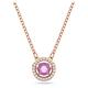 Swarovski Necklace, Purple Centrepiece Crystal with White Pavé Crystals in a Rose Gold Tone Plated Setting, from the Sparkling Dance Collection