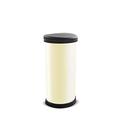 Curver Metal Effect 70% Recycled Kitchen Accessories One Touch Deco Bin, Ivory, 40 Litre