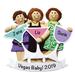 The Holiday Aisle® Party Girls Night Out Hanging Figurine Ornament Plastic in Brown/Green/Indigo | 4.25 H x 4.5 W x 0.5 D in | Wayfair