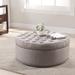 Baxton Studio Iglehart Beige Linen Modern Tufted Ottoman