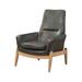 ACME Dolphin Flared Arm Accent Chair in Black and Oak - 9' x 12'