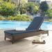 Crosley Bradenton Outdoor Wicker Chaise Lounge with Navy Cushions