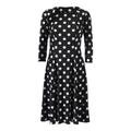 Swing Polka Dots-Kleid, 42 - Schwarz/Weiß, Damen, aus Polyester