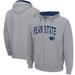 Men's Colosseum Heathered Gray Penn State Nittany Lions Arch & Logo 3.0 Full-Zip Hoodie