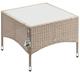 CASARIA® Polyrattan Beistelltisch 58x58x42cm Beige Grau