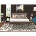 East West Furniture 2 Pc Bed Set - Bed Brown Headboard with 1 Night Stand for Bedroom - Black Finish Legs(Bed Size Option)