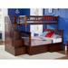 Columbia Staircase Bunk Bed Twin over Full with Flat Panel Bed Drawers in Walnut
