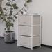 3 Drawer Vertical Storage Dresser with Wood Top & Fabric Pull Drawers