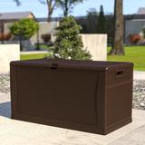 120 Gallon Plastic Deck Box for Outdoor Patio Storage & Deck Organization