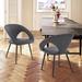 Elin Gray Faux Leather and Black Metal Dining Chairs - Set of 2