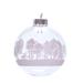 Kurt Adler 80MM Clear with White Tree Design Glass Ball Ornaments, 6 Piece Box
