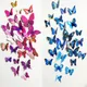 Autocollants muraux 3D en forme de papillon 12 pièces décoration de chambre à coucher de salon