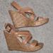 Jessica Simpson Shoes | Jessica Simpson High Heel Wedge Sandals | Color: Cream/Tan | Size: 8.5