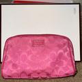 Coach Bags | Coach Signature Pink Cosmetic Case Large Bag | Color: Pink/Red | Size: Os