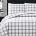 London Fog White/Standard Cotton 3 Piece Comforter Set Polyester/Polyfill/Flannel/Cotton in Gray | Twin Comforter + 2 Standard Shams | Wayfair