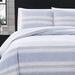 London Fog Standard Cotton 3 Piece Comforter Set Polyester/Polyfill/Flannel/Cotton in Blue | Queen Comforter + 2 Standard Shams | Wayfair