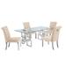 Rosdorf Park Bauxite 4 - Person Dining Set Glass/Upholstered/Metal | 30 H x 40 W x 79 D in | Wayfair 60D91F9C9B194BD886FCD9F841324BCB