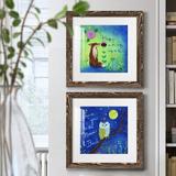 Redwood Rover Happy Fox - 2 Piece Picture Frame Painting Set Plastic in Blue/Green/Indigo | 17 H x 34 W x 1.5 D in | Wayfair