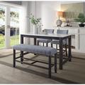 Red Barrel Studio® Yelena Counter Height Trestle Dining Table Wood in Brown/White | 36 H x 36 W x 36 D in | Wayfair