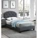 Red Barrel Studio® Solid Wood Tufted Upholstered Platform Bed Upholstered in Gray/Black | 43 H x 56 W x 80 D in | Wayfair