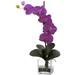 Primrue Orchid Floral Arrangement in Vase in Indigo | 26 H x 15 W x 6 D in | Wayfair E7D986526A9A4649A2B43A890E3EC345