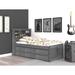 Viv + Rae™ Beckford Twin 6 Drawer Solid Wood Mate's & Captain's Bed w/ Bookcase Wood/Upholstered in Gray | 49 H x 44 W x 83 D in | Wayfair