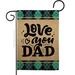 The Holiday Aisle® Love You Dad2-Sided Polyester 3 X18.5 Inches Garden Flag in Green/Yellow | 18.5 H x 13 W in | Wayfair