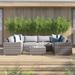 Wade Logan® Biles Wicker Fully Assembled 4 - Person Seating Group w/ Cushions in Gray | 26 H x 122 W x 74 D in | Outdoor Furniture | Wayfair