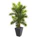 Primrue 5.5' Areca Palm Artificial Tree In Slate Finished Planter (Real Touch) Stone in Gray | 65 H x 45 W x 40 D in | Wayfair