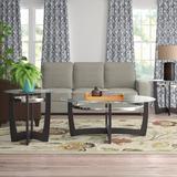 Lark Manor™ Aland 3 Piece Coffee Table Set Wood/Glass in Brown/Gray | 19 H x 48 W in | Wayfair 602E97B53F6043C49971603530365FDA