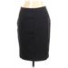 Elizabeth Grace Casual Pencil Skirt Knee Length: Gray Solid Bottoms - Women's Size 12 Petite
