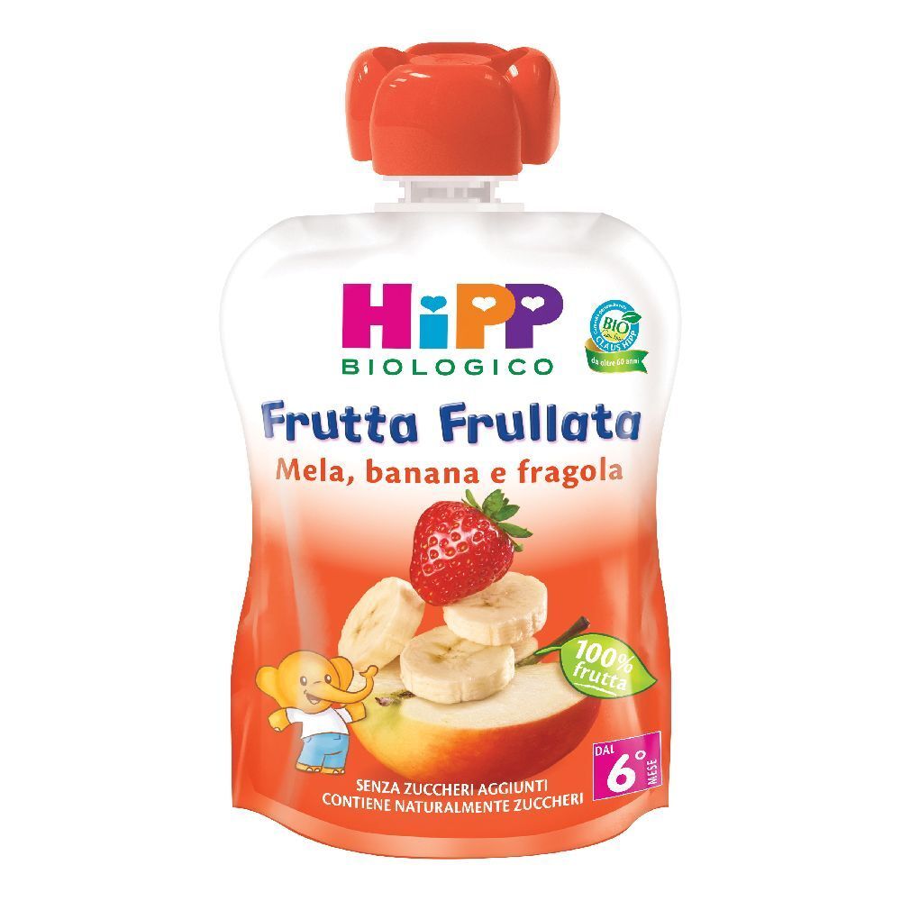 HiPP Biologico Mela, Banana e Fragola 90 g Sciroppo
