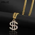 Collier avec Pendentif en Dollar Américain pour Homme et Femme Bijou de Style Hip-Hop en Or Bling