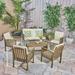 Carolina Outdoor 6-Seater Acacia Wood Chat Set by Christopher Knight Home