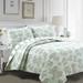 Cozy Line Vintage Cottage Garden Toile Mint Green Cotton Quilt Bedding Set