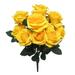 Set of 2 Artificial Queen Rose Flower Stem Bush Bouquet 18in