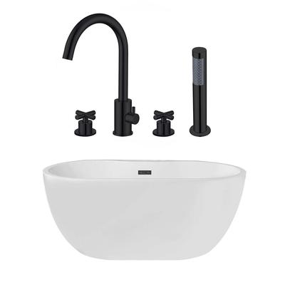 Randolph Morris Hudson 65 Inch Acrylic Double Ended Freestanding Tub Package RMA360-MBF2